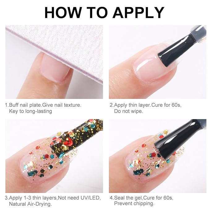 Major Dijit Quick Dry Nail Polish Clear Colorful Summer Nail Lacquer for Nail Art Cruelty-Free Regular Nail Polish 0.41 fl oz.