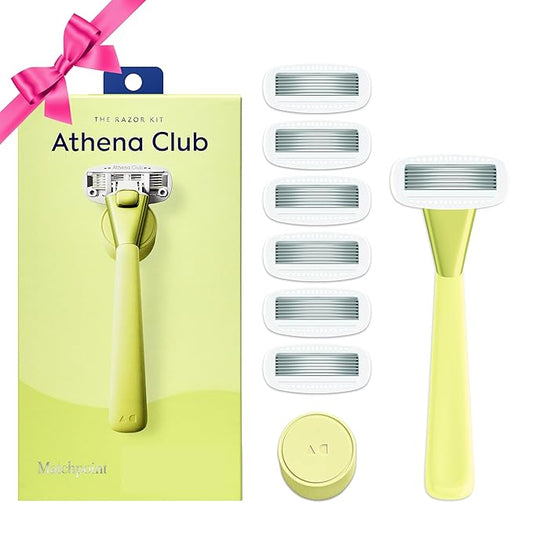 Athena Club Women's Razor Shave Kit, 1 Matchpoint Razor Handle + 6 Blade Refills