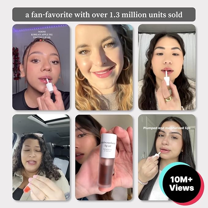 NOONI Korean Lip Oil - Applewine | Long-Lasting, Moisturizing, Plumping, Revitalizing for Dry Lips, Waterproof, No Peel Off, Hydrating, Stocking Stuffers, Gifts For Women, 0.12 FL Oz