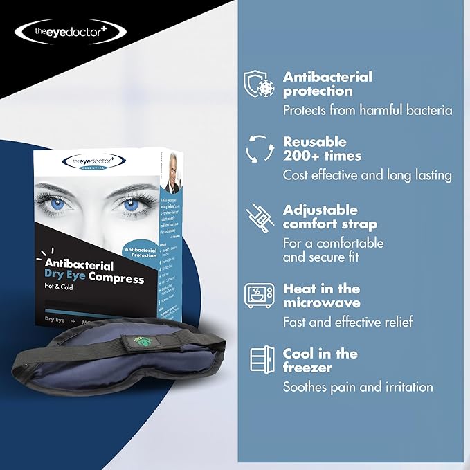 The Eye Doctor Essential Mask – Hot Eye Compress Heat Bag for Dry Eye, Blepharitis and MGD - Safe to Heat in a Microwave – Hot and Cold Eye Compress