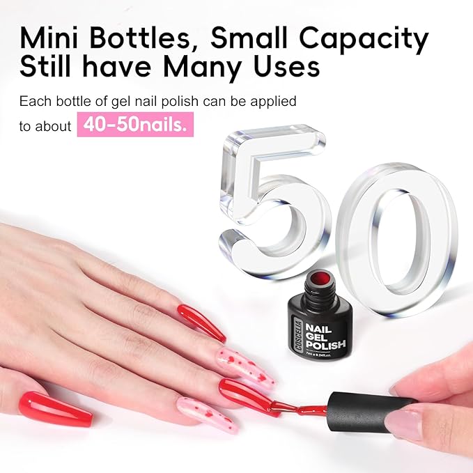 COSCELIA 25PCS Gel Polish Set Fall Winter Colors Gel Nail Polish Soak Off with Glossy Matte Silver Golden Glitter Top Coat Red Brown Black White Green Purple DIY Christmas Gifts for Women Teens Girls