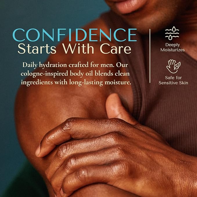 Crowned Skin King and Reign Body Oil Cologne Bundle | New Moisturizing Formula | Skin Care Set with Sandalwood, Leather, Fresh, and Nautical Scents | Natural Shea & Mango Butters | All-Day Fragrance