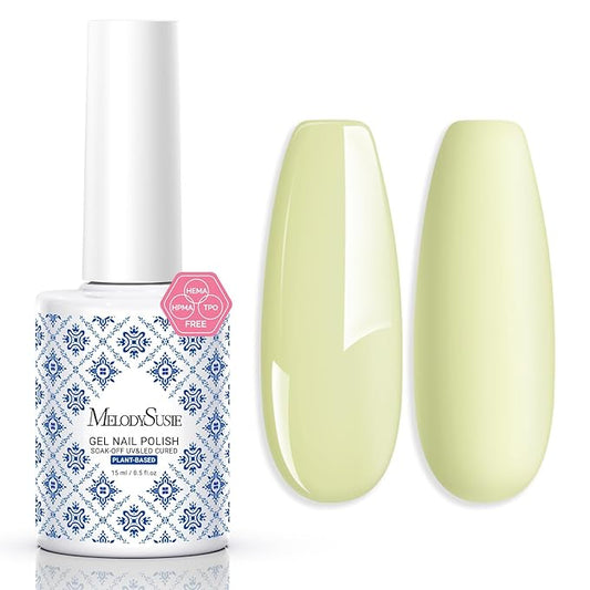 MelodySusie Fleurwee Plant Based Gel Nail Polish, Nail Polish Hema Free 21 Non Toxic Long Lasting No Chip Finger Toe Nail Art Manicure Salon DIY at Home Gifts for Women Light Green P61