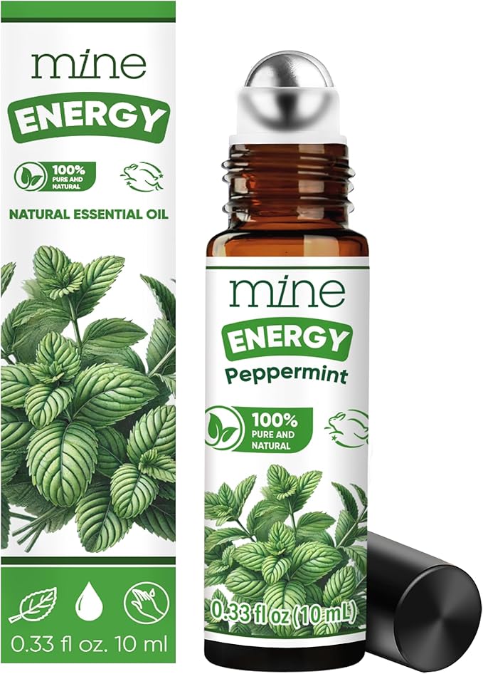 Mine Peppermint Essential Oil - Peppermint Oil Roll On, Pregnancy Nausea Relief & Morning Sickness Relief for Pregnant Women - Pregnancy Must Haves