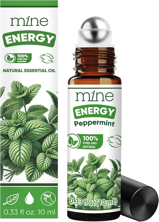 Mine Peppermint Essential Oil - Peppermint Oil Roll On, Pregnancy Nausea Relief & Morning Sickness Relief for Pregnant Women - Pregnancy Must Haves