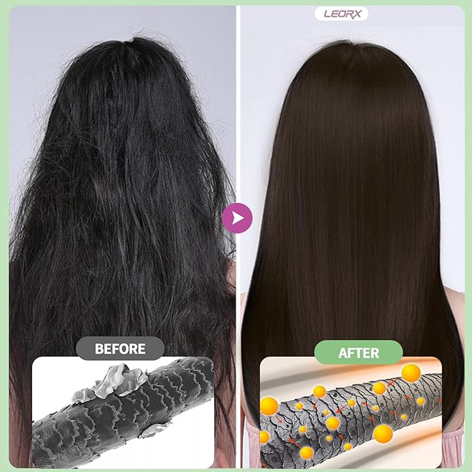 leorx Instant Hair Dye Shampoo For Gray Hair, 500ml - 3 In 1 Herbal Coloring For Women & Men - Dark Brown Color, Ammonia Free - Tintes Para El Cabello Profesional