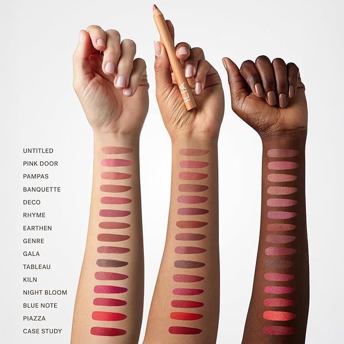 ILIA - Lip Sketch Hydrating Crayon | Hydrate, Plump, Smooth, Strengthen | Long Lasting up to 12-Hours, Bleed-Resistant, Soft-Matte | Barrier-Building, Non-Toxic, Cruelty-Free (Pampas)