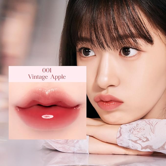 CLIO Crystal Glam Tint |Glossy Finish, Lightweight, Weightless, Buildable, Glass-Like, Smoothing, Long-Lasting, Vivid, Transparent, Shiny, Moisturizing, Hydrating (001 Vintage Apple)