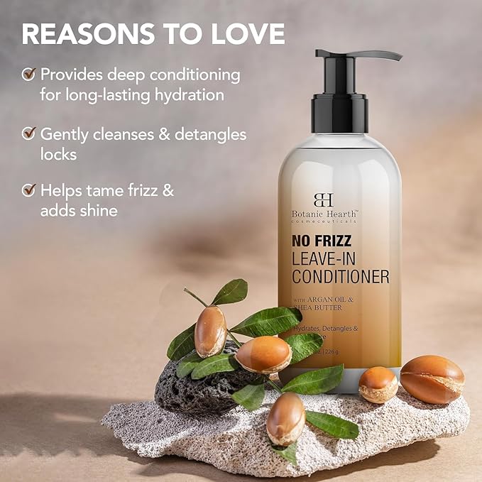 Botanic Hearth Acondicionador para Cabello Rizado, Encrespado, Seco y Dañado | Acondicionador Desenredante Con Manteca de Karité, Aceite de Argán y Alantoína | Suavizar Los Flyaways y Agregar Brillo |