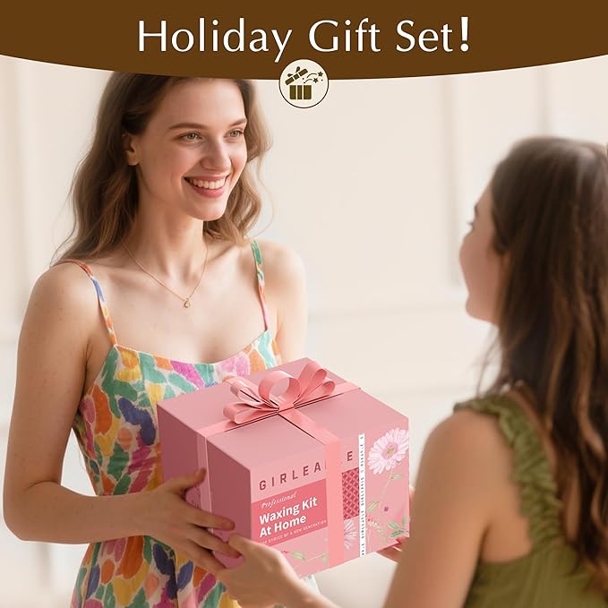 Premium Digital Waxing Kit for Women and Men, Wax Warmer Hair Removal at Home with Wax Beads & Silicone Pot, Target Different Types of Sensitive Skin Brazilian Bikini, Facial, Leg, Full body