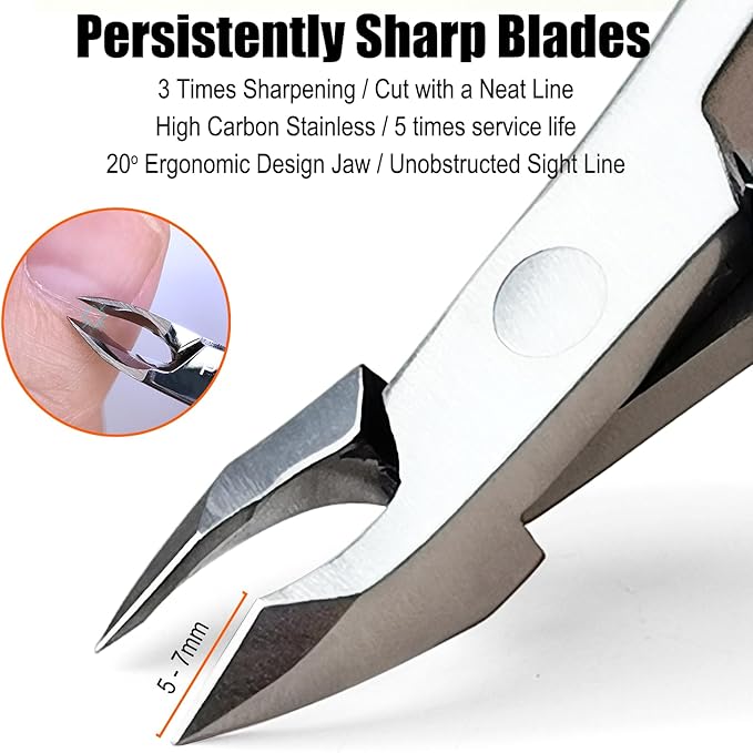 LePinko Professional Cuticle Trimmer kit, Super Sharp Dead Skin Clipper, Labor-saving Cuticula Remover for Fingernail Toenail, Home Salon Use, 7mm Jaw, Rainbow Color