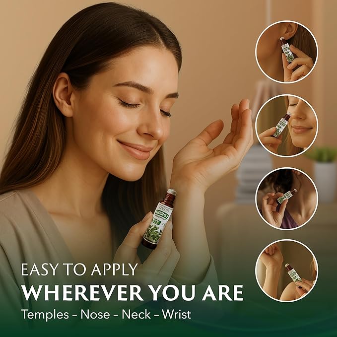 Mine Peppermint Essential Oil - Peppermint Oil Roll On, Pregnancy Nausea Relief & Morning Sickness Relief for Pregnant Women - Pregnancy Must Haves