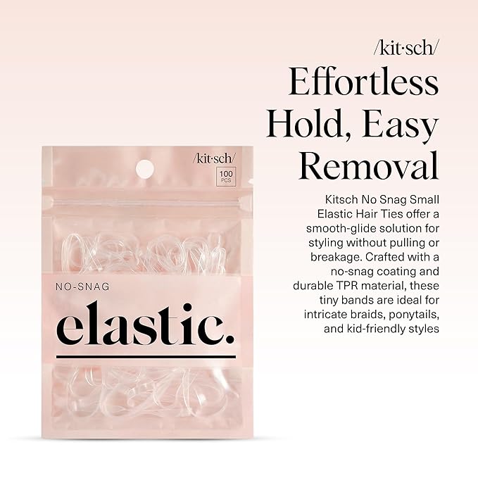 Kitsch Hair Ties No Damage for Kids, Teens and Women - Rubber Bands for Hair Styling | No Snag Hair Elastics | Daily Hair Accessories | Ideal Gifts for Women - 500pcs (Clear)