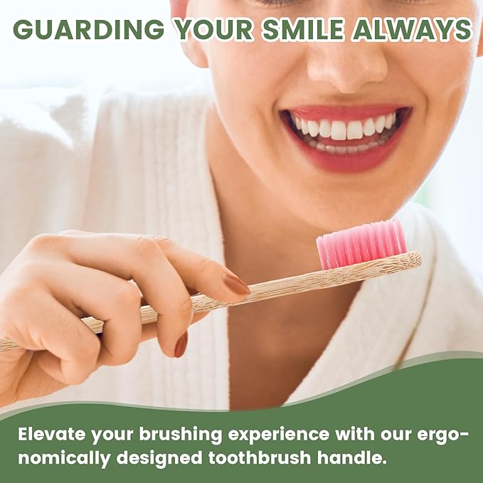 Navona 30 PCS Bamboo Toothbrushes, BPA Free Soft Bristles Toothbrush for Adults, Box of Two Kids Bamboo Toothbrushes Pack, Eco-Friendly Natural Wooden Toothbrush Bulk