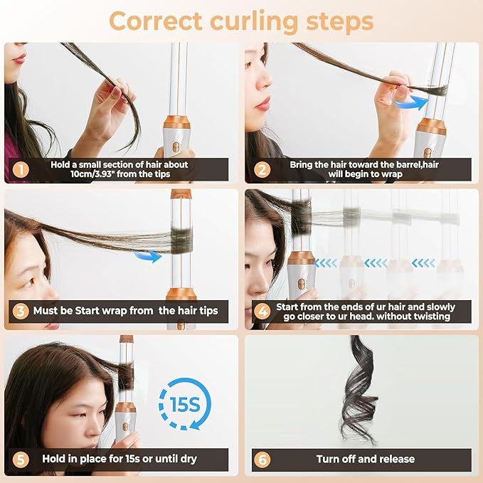 6 in 1 Hair Dryer Brush, Upgrade Detachable Blow Dryer Air Styler Wrap Curler, Hot Air Brush Curly Twist Curling Iron, Negative Ion Blow Dryer Hot Styler, Travel Hair Styling Tool