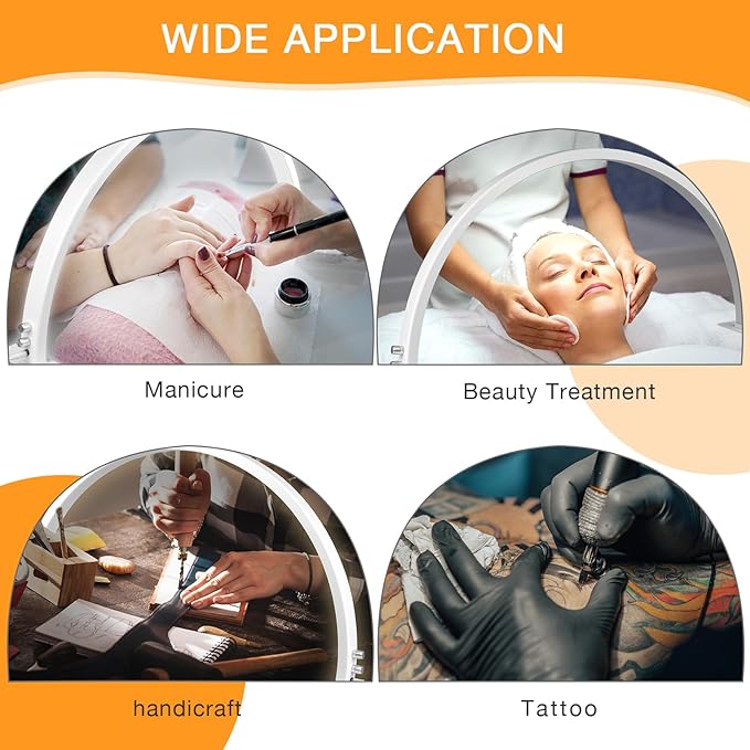 IMENE Half Moon Light, 29in Half Moon Light for Nail Desk, Half Moon Lamp Adjustable Color Temperature and Brightness Perfect for Nails Tech Manicure, Lash Extention, White