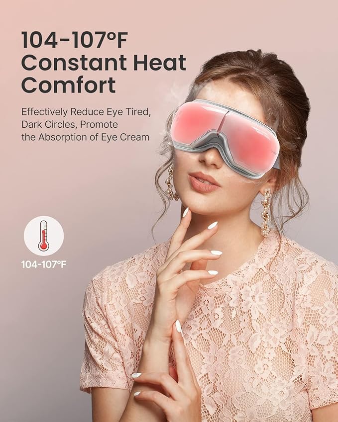 RENPHO Eyeris 1 Eye Massager with Heat, Christmas Birthday Gifts for Women Men Mom Dad Her Him, Eye Mask for Migraine, Smart Sleep Mask for Dry Eyes Relax, Reduce Strain