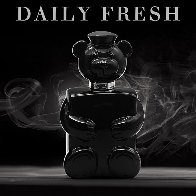 HONEY BEAR BLACK Long-Lasting Cologne for Men | Fresh Citrus & Woody Scent | Eau de Toilette 100ml Spray | Day to Night Fragrance
