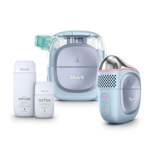 Shark FacialPro Glow at-Home Hydro-Powered Facial System with DePuffi Hot & Cold Therapy – Professional Spa Skincare Device for Pore Cleansing, Hydration, & Radiant Glow, Blue, FH320