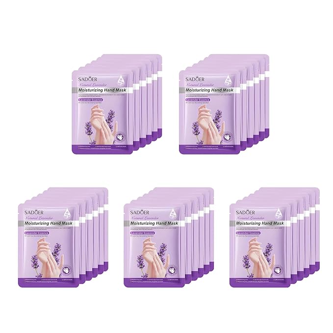 Chicwe 30 Pairs of Hand Masks Moisturizing Glove, Hydrating Hand Masks for Dry Peeling Hands, Exfoliating Collagen Gloves for Smooth Hands (Lavender)