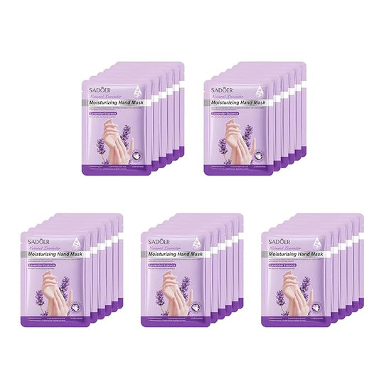 Chicwe 30 Pairs of Hand Masks Moisturizing Glove, Hydrating Hand Masks for Dry Peeling Hands, Exfoliating Collagen Gloves for Smooth Hands (Lavender)