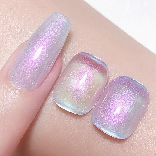 BORN PRETTY Jelly Gel Nail Polish Jelly Glitter Pearl Purple Gel Polish Shimmer Pearl Mermaid Natural Translucent Hema-Free Soak Off Gel Polish Nail Art DIY 15ML