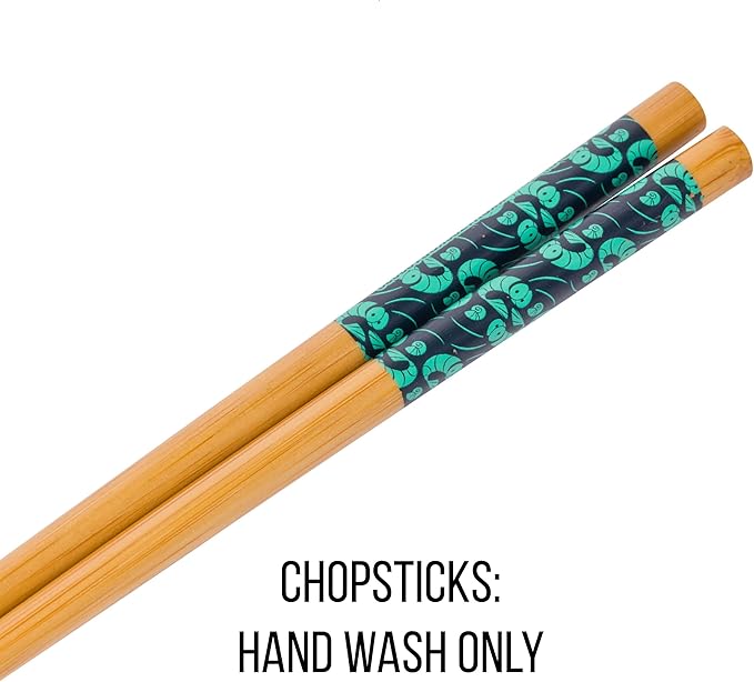 Silver Buffalo Disney Villains Little Mermaid Ursula's Shrimpy Bits Ceramic Ramen Noodle Rice Bowl with Chopsticks, Microwave Safe, 20 Ounces, Little Mermaid Ursula's Shrimpy Bits