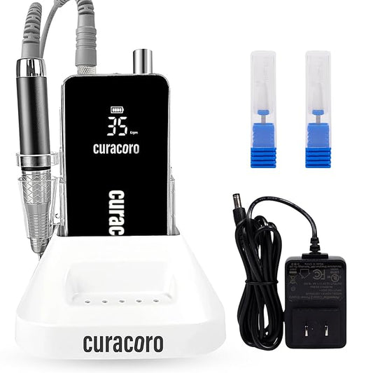 Curacoro Nail Drill 35000RPM Professional Brushless Electric Nail Drill Machine - Nail Efile for Acrylic Gel Nails, Low Noise Low Vibration