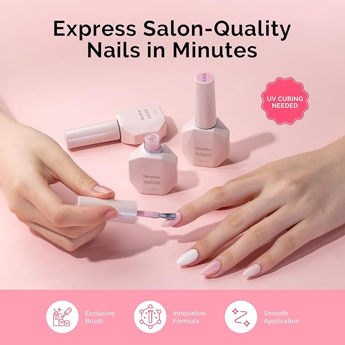 MelodySusie Pastel Pink Gel Nail Polish Set - 6 Colors Nude Pink Milky White Soak Off UV LED Gel Polish Gift for Women Nail Art Manicure Salon DIY Nail Design Decoration at Home
