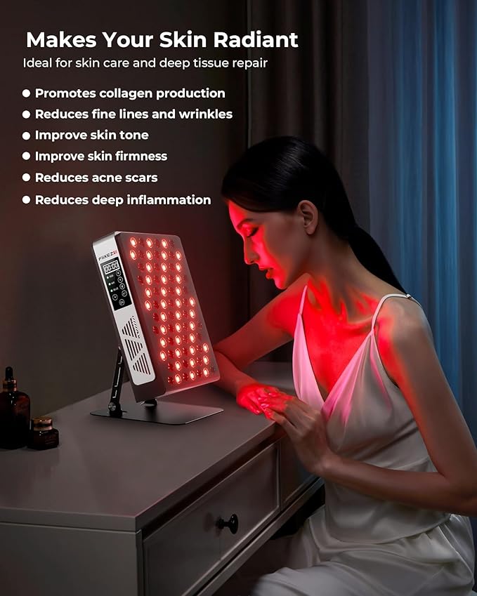 Red Light Therapy Panel with 7 Wavements - 78 LEDs 3+4 Chips, Blue Light, Red and Near Infrared Light Therapy Devices for Body and Face, Clinical Grade RLT Led Pad Great to Use at Home, Office, Gym