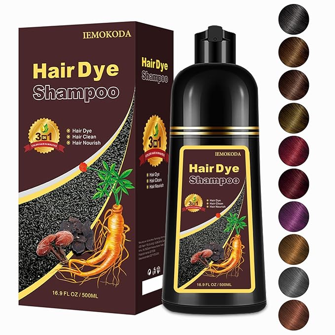 Wine Red Hair Dye Shampoo, Easy To Use, Semi-Permanent Color Shampoo - Lasts 30 Days, 16.9 FL Oz