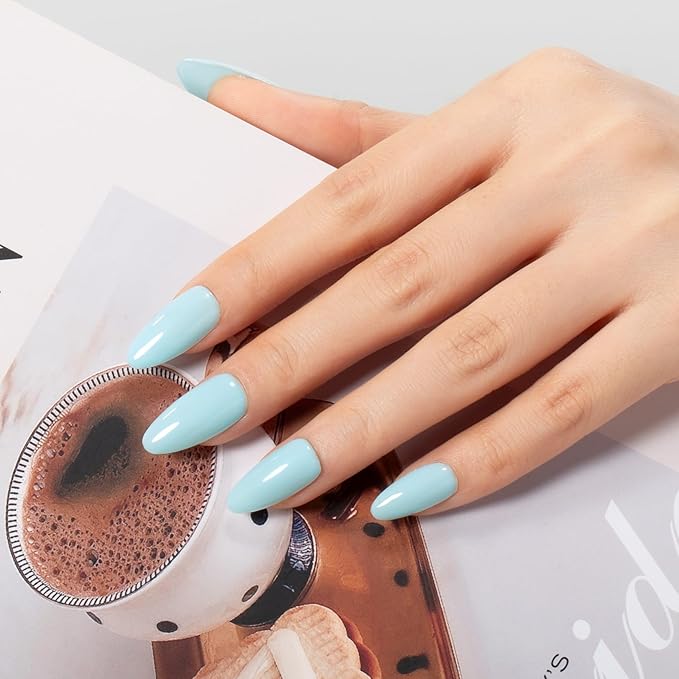 MAYCHAO 15ML Sky Blue Gel Nail Polish 1Pc Light Blue Gel Polish Soak Off UV LED Nail Polish Nail Art Starter Manicure Salon DIY at Home, 0.5 OZ