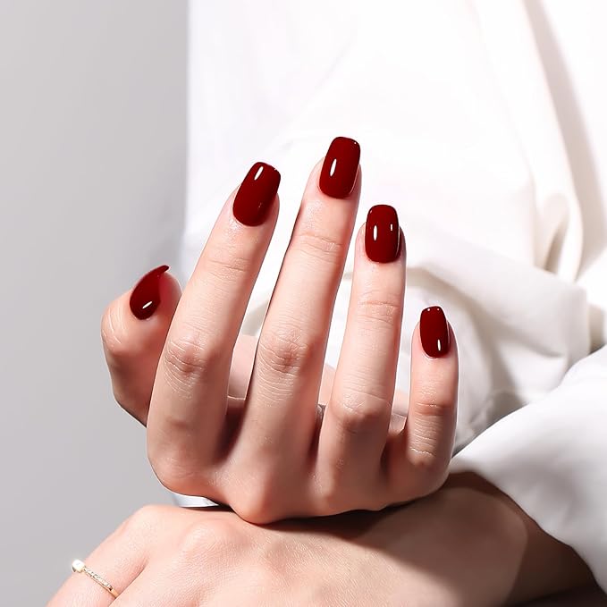 MAYCHAO 15ML Burgundy Red Gel Nail Polish 1Pc Wine Red Gel Polish Soak Off UV LED Nail Polish Nail Art Starter Manicure Salon DIY at Home, 0.5 OZ