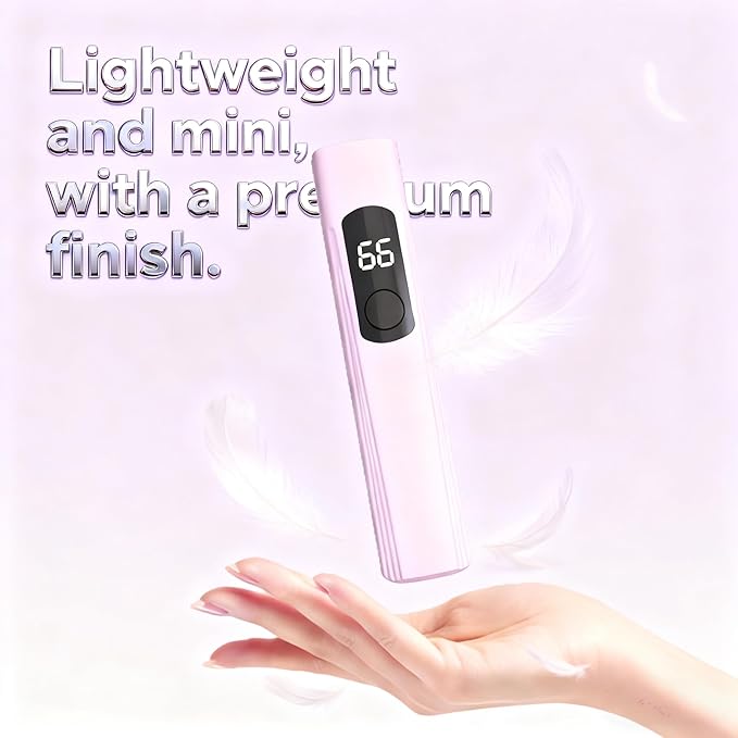 Kylara Handheld UV Light for Gel Nails,60Min Long-Lasting Mini UV Nail Lamp with LED Screen,Cordless LED Nail Dryer for Quick Manicures Portable Fast Cure Lamp for Nail Art,Home and Travel Use