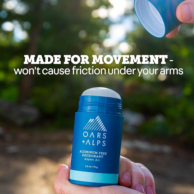 Oars + Alps Deodorant for Men & Women, Aluminum Free Deodorant for Men, Dermatologist Tested, Clean Ingredients, Vegan, Long Lasting, Odor Protection, Aspen Air, 3pk, 2.6oz