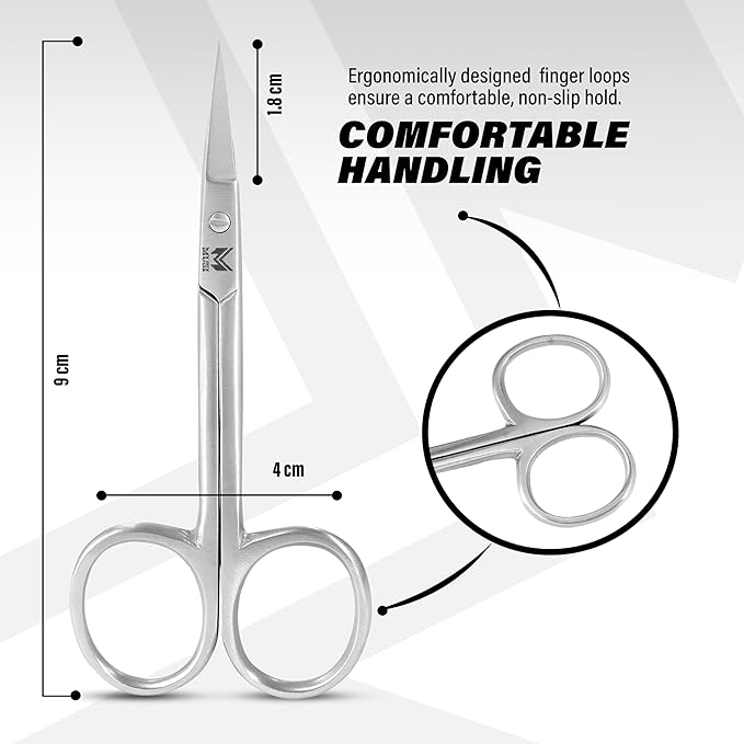 Cuticle Trimmer – 2PCs Professional Stainless Steel Cuticle Nipper and Fine Curved Nail Scissors for Men and Women – Precision Cuticle Cutter – Manicure Clipper Tools for Fingernails and Toenails