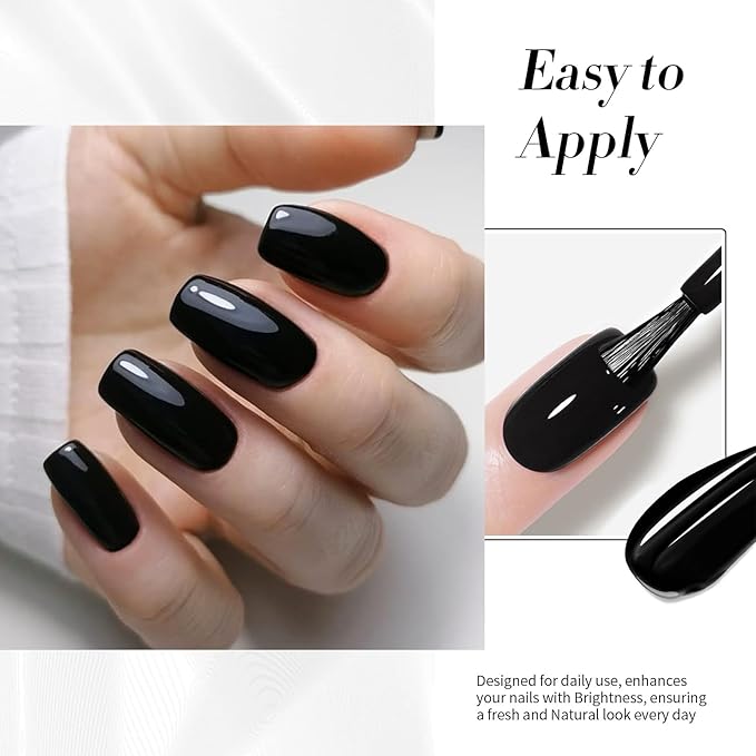 Born Pretty Black Gel Nail Polish Classic Color Nail Gel Polish Nail Art Manicure Salon DIY Home 15ml
