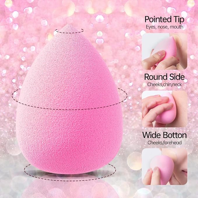 AJOKE 10 Pcs Perfect Makeup Sponge Set Blender Flawless for Liquid, Multi-colored Beauty Makeup Sponges