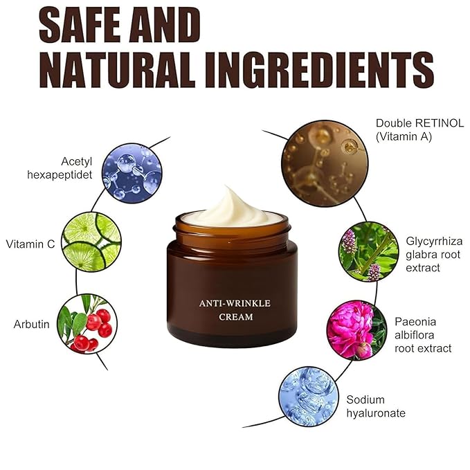 2PCS Retinol Anti-Wrinkle Cream, Firms and Lifts Skin, Effectively Reduces Wrinkles and Fine Lines, Deeply Moisturizes