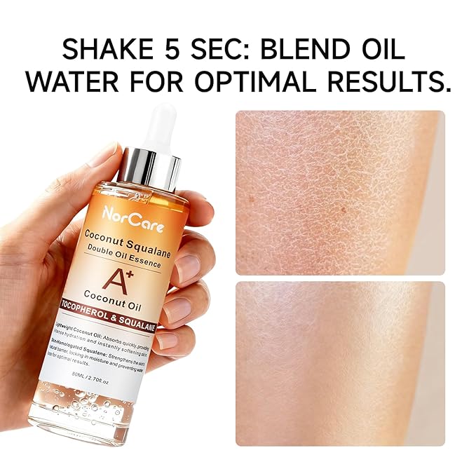 Skin Care Essential oil Coconut & SqualaneDual-Essence Oil Skincare Tech 2026 | 80ml Soothes,Brightens, and repairs your skin barrier. Formulated for allskin types