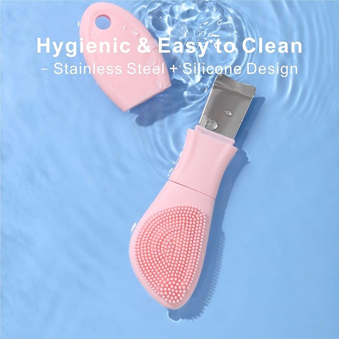 Blackhead Remover & Silicone Face Scrubber,Face Spatula,Facial Cleansing Brush, Pore Brush, Face Scrubber Exfoliator for Facial Deep Cleansing (Pink)
