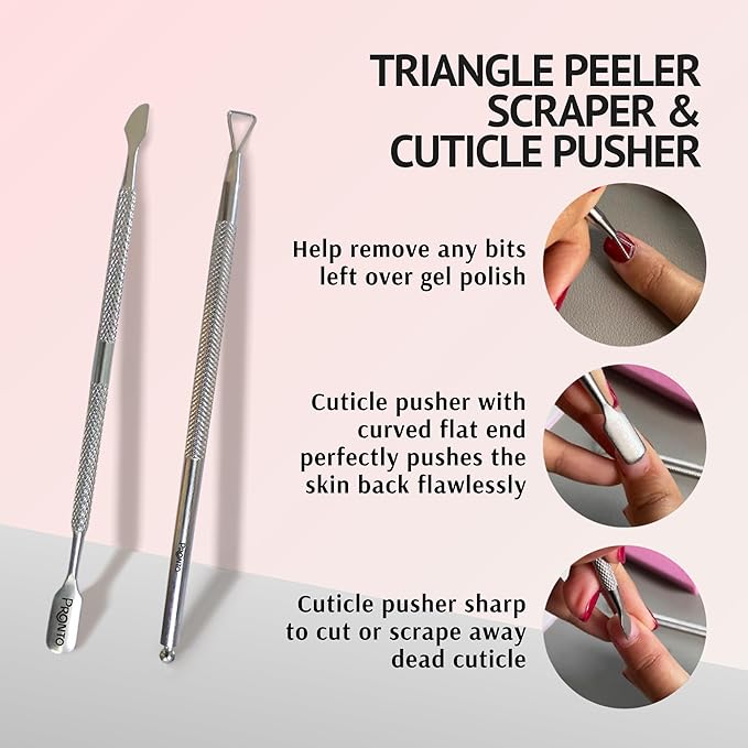 Pronto Gel Nail Polish Remover Kit - 16oz Pure Acetone, Nail Soaking Bowl, Moisturizing Cuticle Oil, Manicure Kit Including Gel Nail Polish Tools, Nail File, Nail Buffer, Cuticle Pusher & Nail Scraper