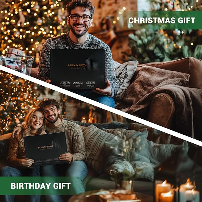 Rinse & Robust Beard Kit for Men, Christmas Gifts for Men, Sandalwood Beard Oil Gift Sets, Birthday Gifts Mens Stocking Stuffers for Dad Boyfriend Husband Valentines, Holiday Grooming Gift Set