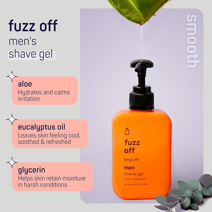 SpaLife Mens Body Wash Gift Set w/ Body Wash, Shave Gel, After-Shave Gel, Shampoo | Mens Skin Care Gift Set | Skincare Christmas Gifts for Men | Gifts for Men | Men's Skincare | 4-Piece