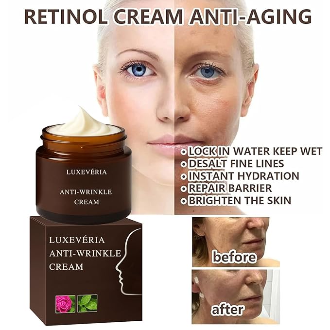 Luxevéria Retinol Anti-Wrinkle Cream, Advanced Skin Firming Cream, Luxeveria Body Firming Cream-30g, Improve Skin Sagging and Fine Lines, Natural Ingredients for All skin Types (1 Bottle)