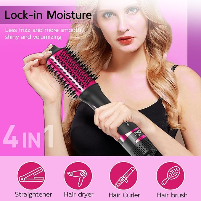 Nicebay Hair Dryer Brush, Blow Dryer Brush for Women Fast Styling, One Step Blowout Brush with Display Screen-Less Frizz, More Shine, Oval Ceramic Barrel, Negative Ion