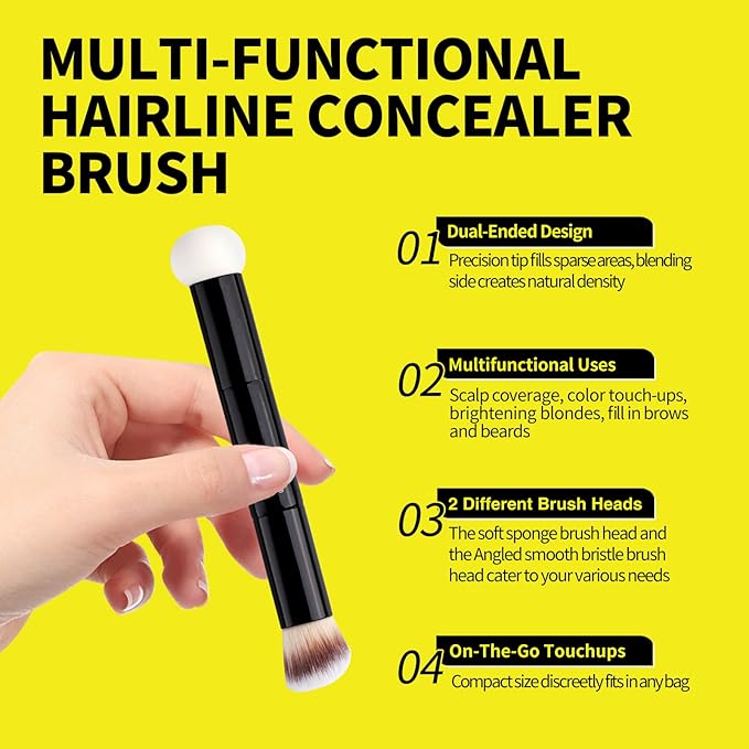 Gowwim Root Touch up Powder, Instantly Gray Hair Cover up Hairline Powder for Women & Men Waterproof and Sweatproof Root Cover Up Long-Lasting for Thinning & Loss Hair (Med Brown2, 10G+1)