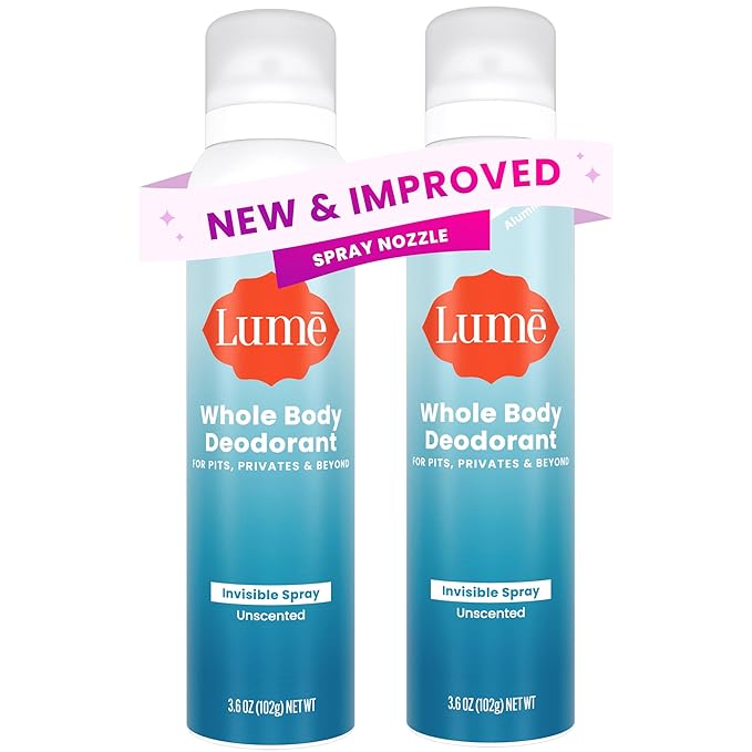Lume Invisible Spray Deodorant For Women - Whole Body Deodorant Spray - 72 Hr Odor Control - Ozone Friendly, Natural Propellant - Aluminum & Baking Soda Free, Skin Loving - 3.6 ounce (Unscented)