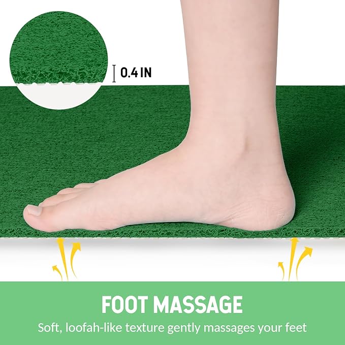 Non-Slip Bathtub Mat, Anti Slip Shower Mat, Fast Drying Bathtub Mats, Foot Scrubber Mat, Anti Slip Mat for Tub, Floor, Bathroom, Kitchen, Home, Hotel (Dark Green 40"×28")