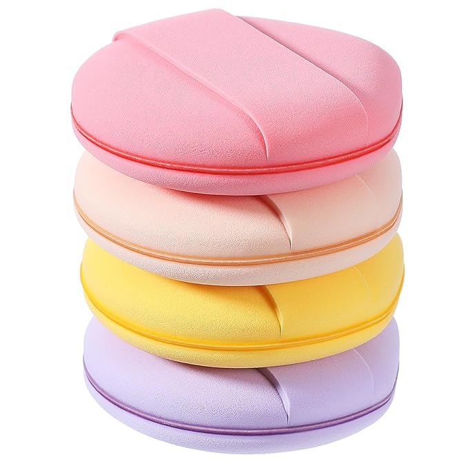 4 Packs Foundation Sponge, Makeup Sponge Set for Liquid, Cream, and Powder, Non-Absorbent & Fast Blending, Fluffy & Bouncy